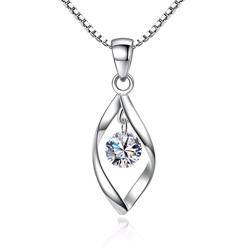 Pendentif en Cristal de Zircone en Argent