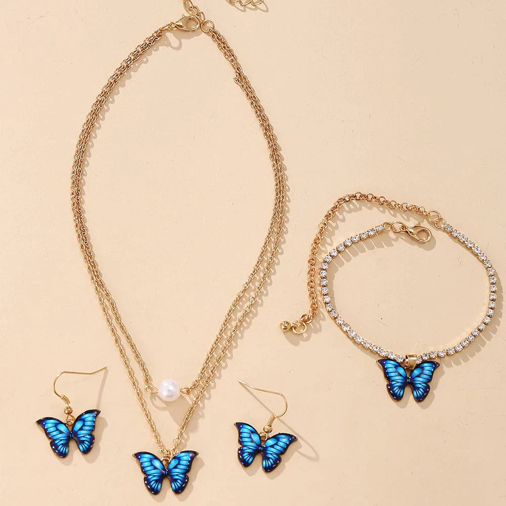 Parure de Bijoux Papillon en Or