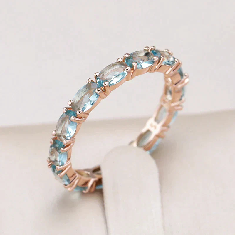 Bague Turquoise Zirconia Incrustée en Or