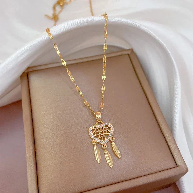 Collier Dreamcatcher avec Zircons en Or et Argent
