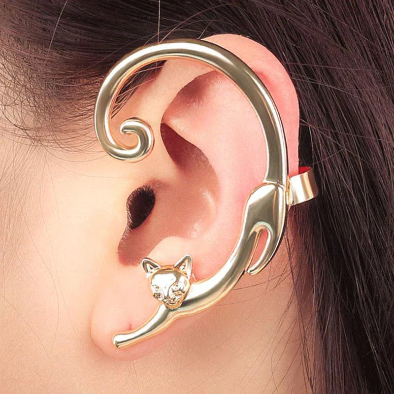 Boucle d'Oreille Chat de Luxe en Argent