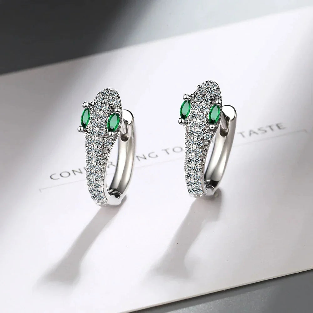 Boucles d'oreilles serpent en argent sterling 925