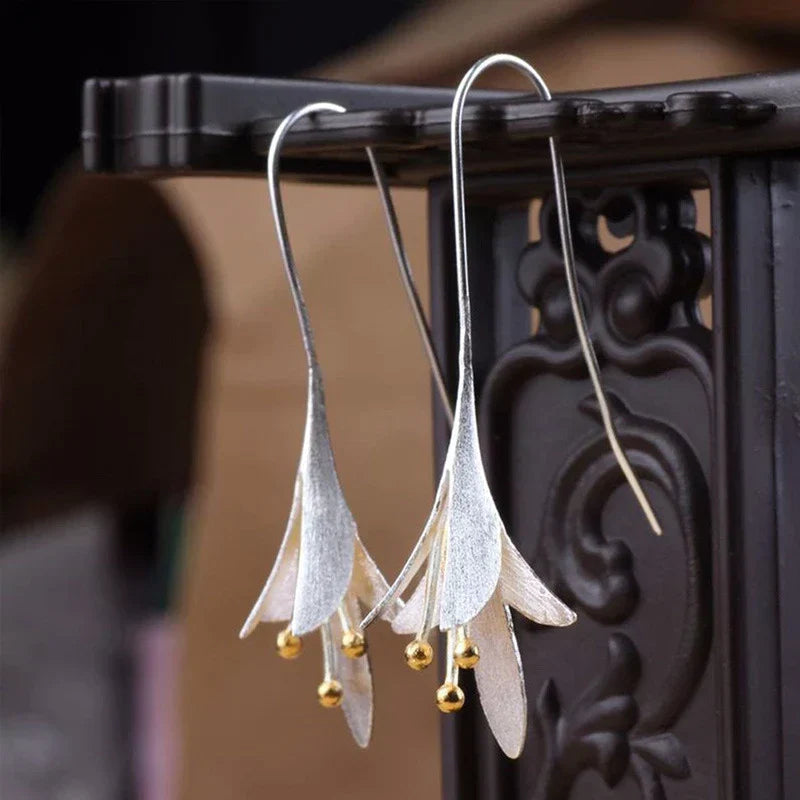 Boucles d'Oreilles Longues Fleurs