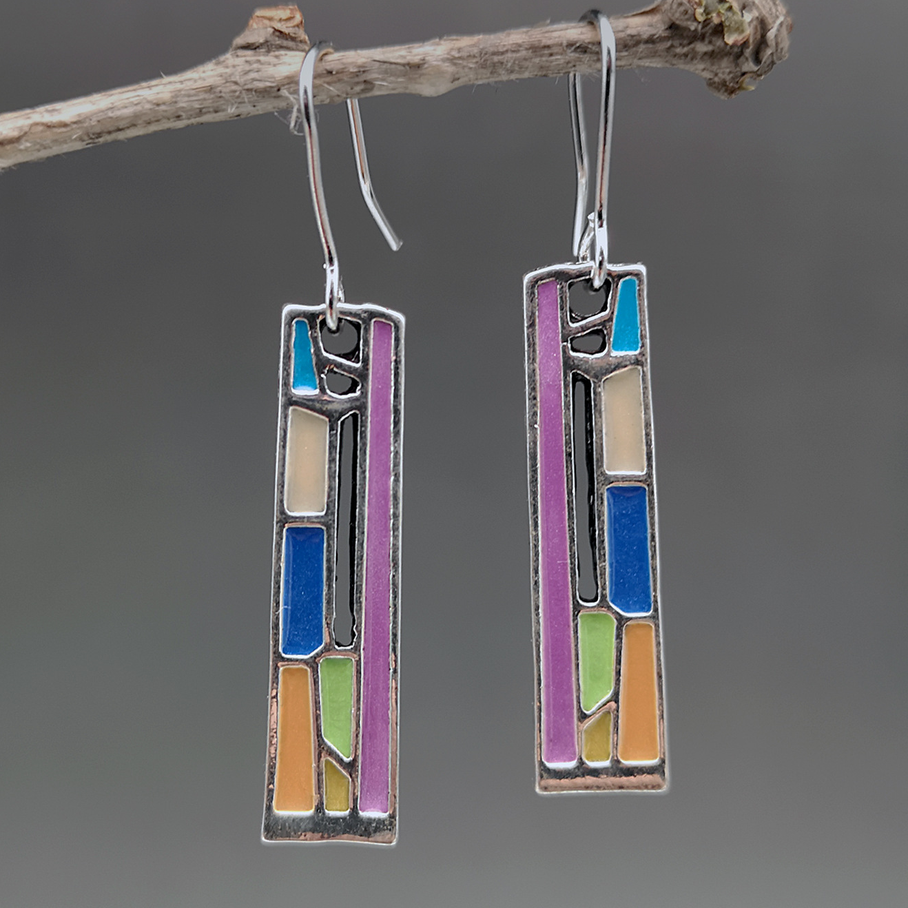 Boucles d'oreilles Vintage Multicolore