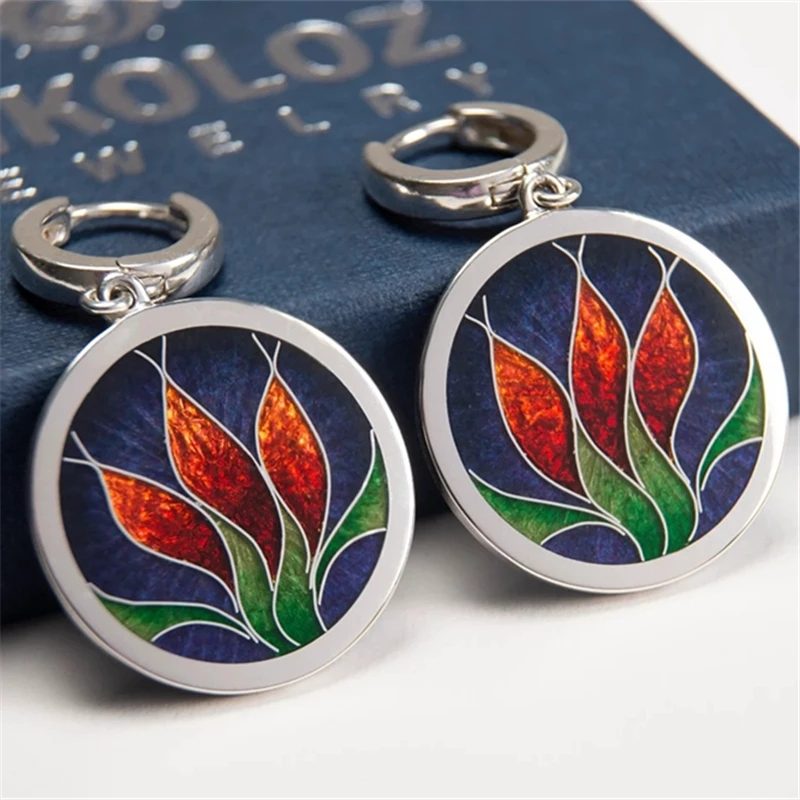 Boucles d'oreilles Vintage en Email