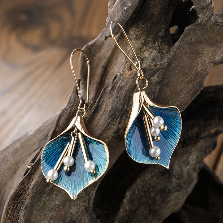 Boucles d'oreilles Lotus Blue Vintage