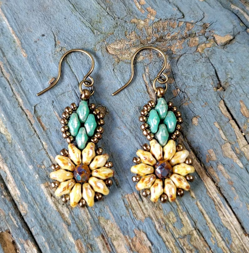 Boucles d'oreilles marguerite vintage