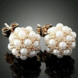 Boucles d'oreilles vintage en perles rondes