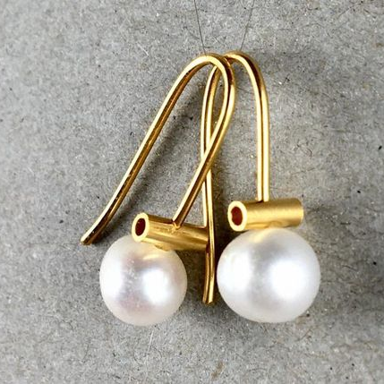 Boucles d'oreilles perles en or vintage