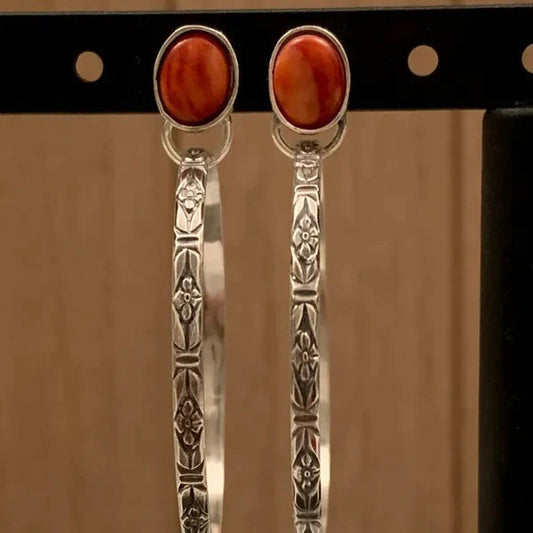 Boucles d'Oreilles Boho Vintage Onyx