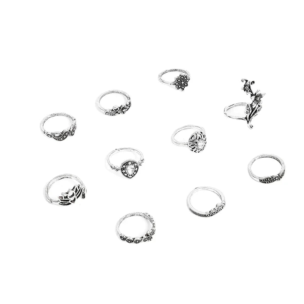 Pack d'Anneaux de la Forêt Enchantée en Argent Antique