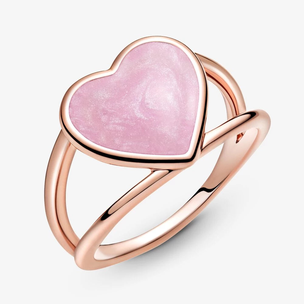 Bague Coeur d'Amour en Argent Sterling 925 Rose