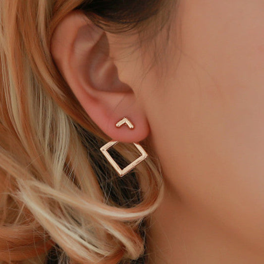 Boucles d'Oreilles Multi-Couches en Métal Doré