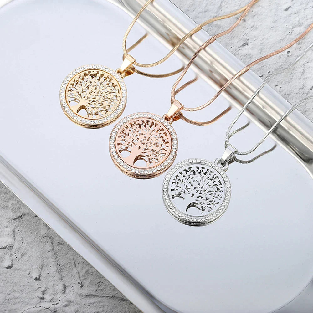 Pendentif Arbre de Vie avec Zirconia en Or et Argent