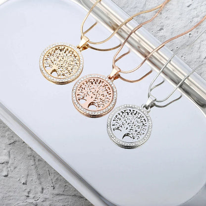 Pendentif Arbre de Vie avec Zirconia en Or et Argent