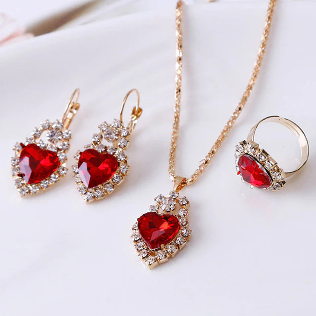 Parure d'Amour en Or et Zirconium