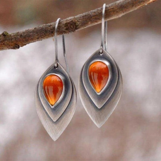 Boucles d'oreilles Vintage en Pierre Orange