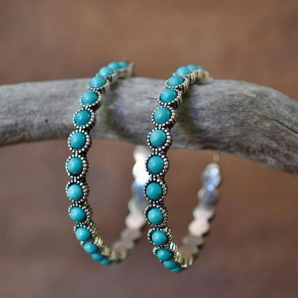 Pendentifs Circulaires Turquoise Vintage