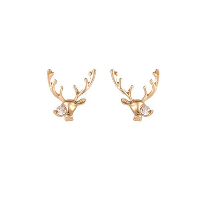 Boucles d'Oreilles Renne avec Zirconium en Or
