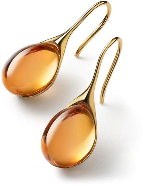 Boucles d'Oreilles en Cristal en Or et Argent