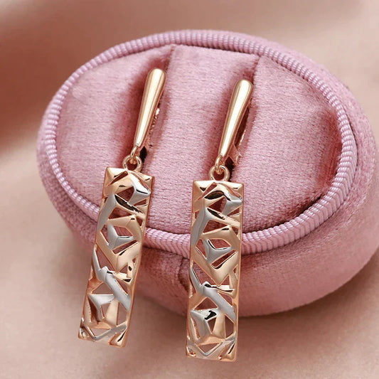 Boucles d'oreilles Rectangulaires Elégantes en Or