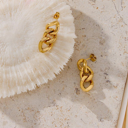 Boucles d'Oreilles à Maillons en Or