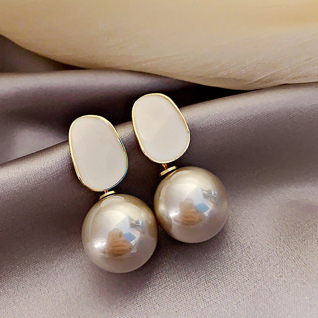Boucles d'Oreilles Vintage en Perles Géométriques Vintage