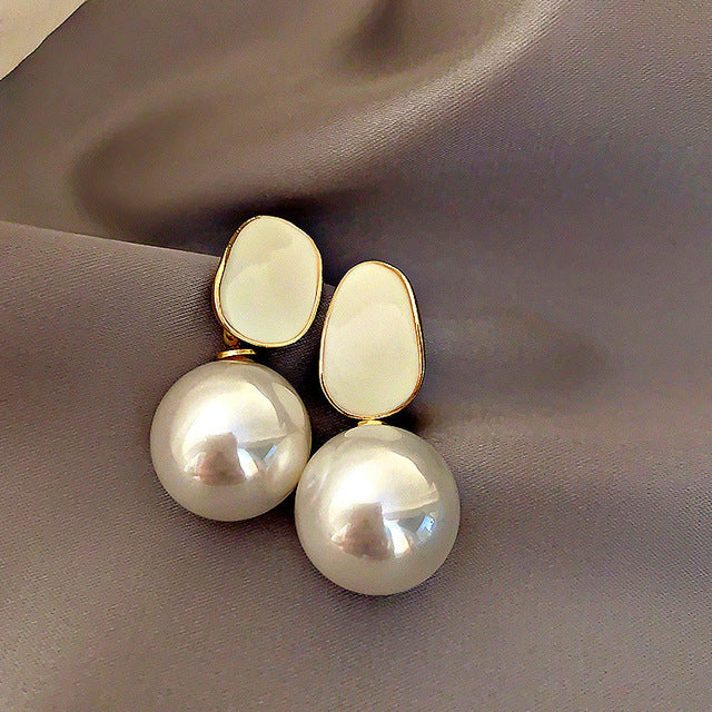 Boucles d'Oreilles Vintage en Perles Géométriques Vintage