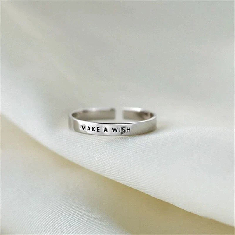 Bague de Souhaits Ajustable en Argent