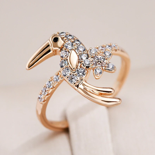 Bague Oiseau Élégante et Étincelante