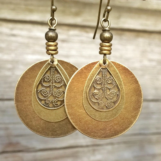 Boucles d'oreilles Ronde Vintage en Or