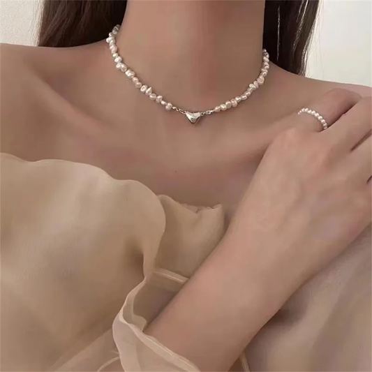 Collier élégant en argent en forme de coeur