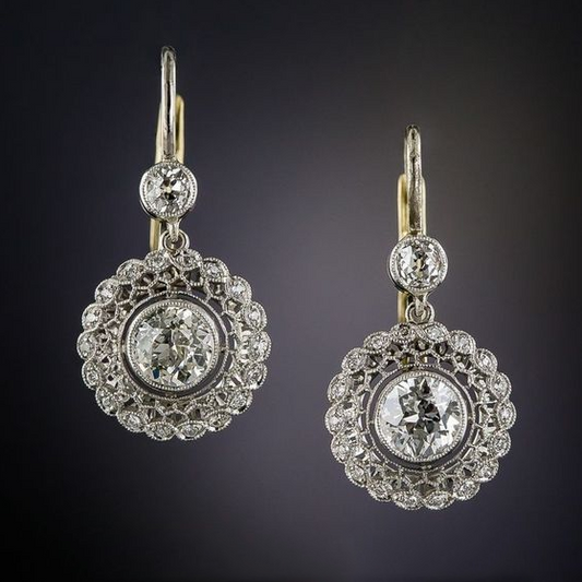 Boucles d'oreilles Mandala Zirconia Vintage