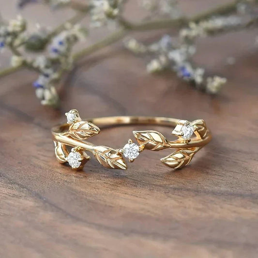 Bague vintage en or et zirconium