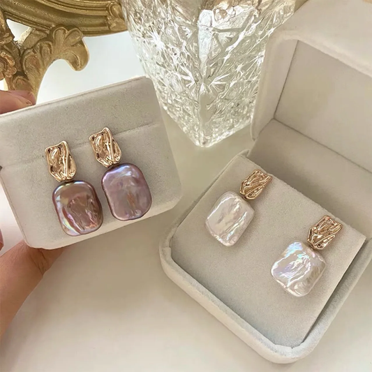 Boucles d'oreilles élégantes en perles baroques