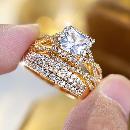 Bague Vintage en or scintillant