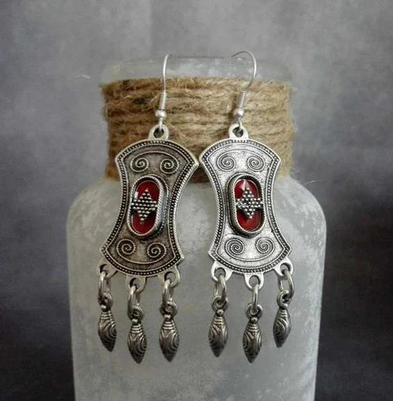 Boucles d'oreilles pendantes vintage en argent